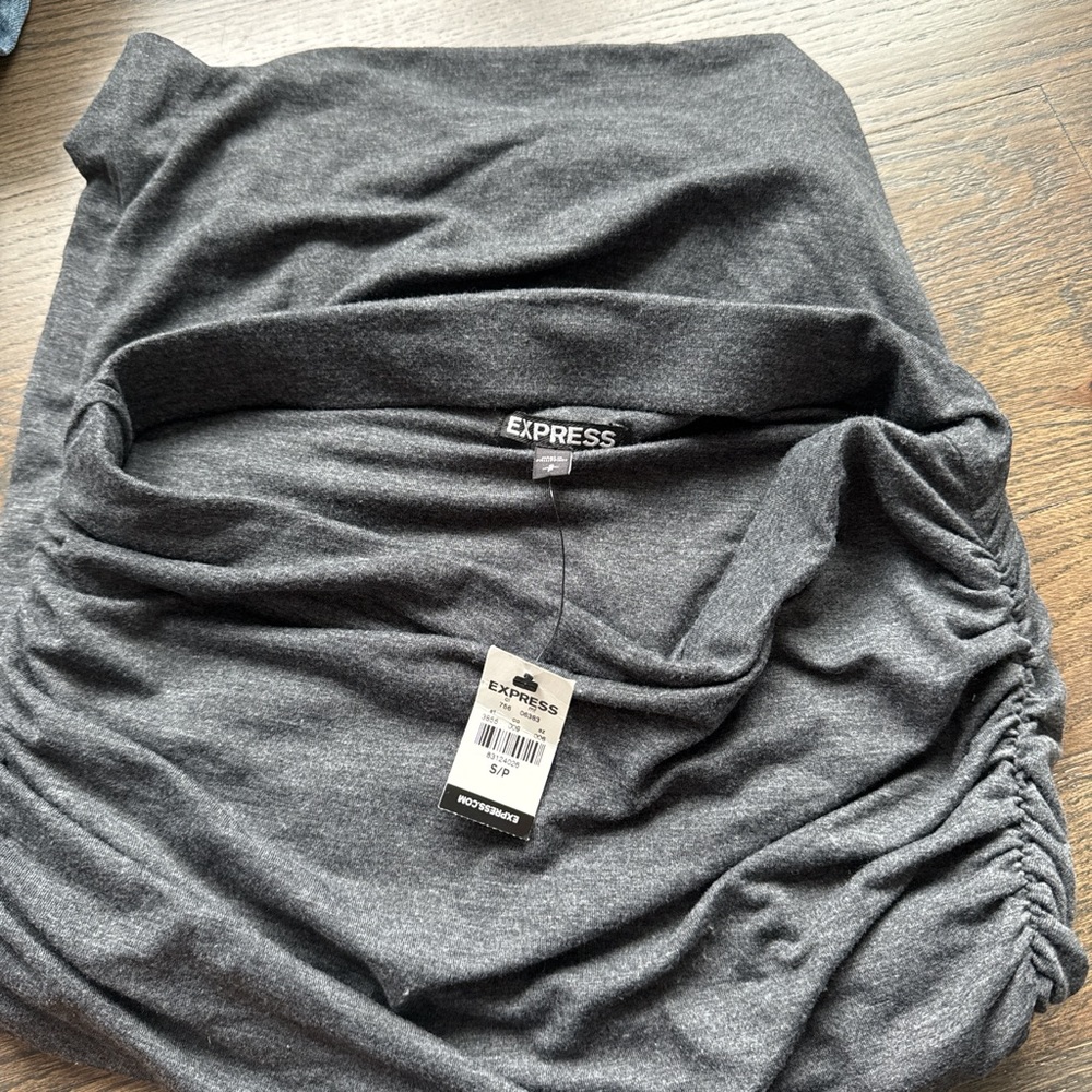 Brand new with tags express ruched gray bodycon skirt